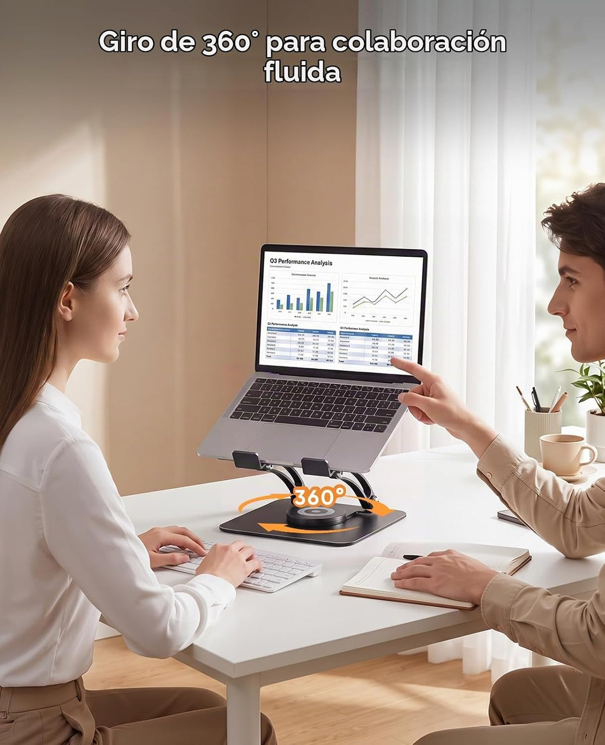 Nulaxy Soporte ergonómico giratorio de 360° para computadora portát...
