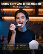 Silonn Nugget Ice Maker - Máquina de hielo triturado/guijarro de 44 libras/24 horas, tanque de agua frontal extraíble y cesta extraíble, acabado de acero inoxidable para cocina del hogar