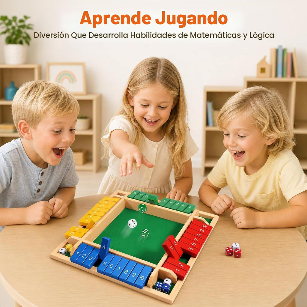 Juego de mesa de madera de 12 pulgadas con dados de símbolo de estrategia