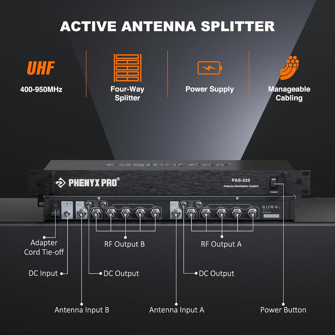 Phenyx Pro PAS-225X - Paquete de sistema de distribución de antena...