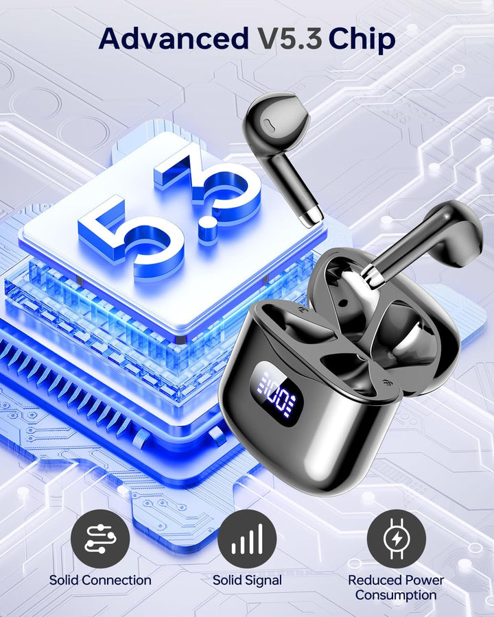 Auriculares inalámbricos Bluetooth 5.3, auriculares Bluetooth con e...