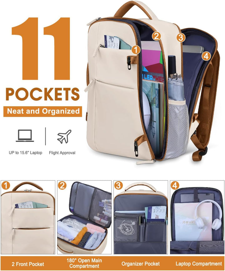 Capolo Mochila de viaje para mujeres y hombres, mochila impermeable...