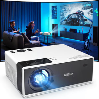 FUDONI Proyector con soporte WiFi y Bluetooth 4K, proyector de 300...
