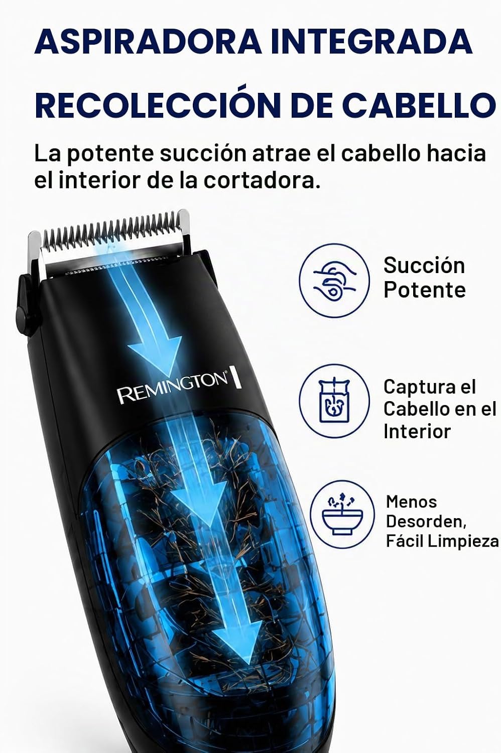 Remington Cortapelos al vacío para hombres, kit de corte de pelo de 18