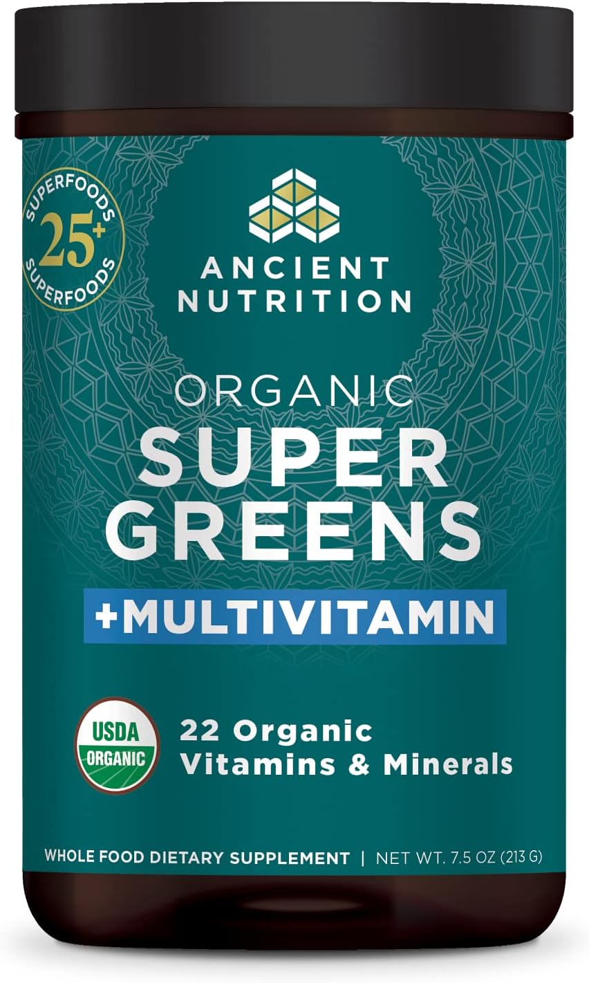 Ancient Nutrition, Vitamina en polvo, una botella hecha de frutas r...