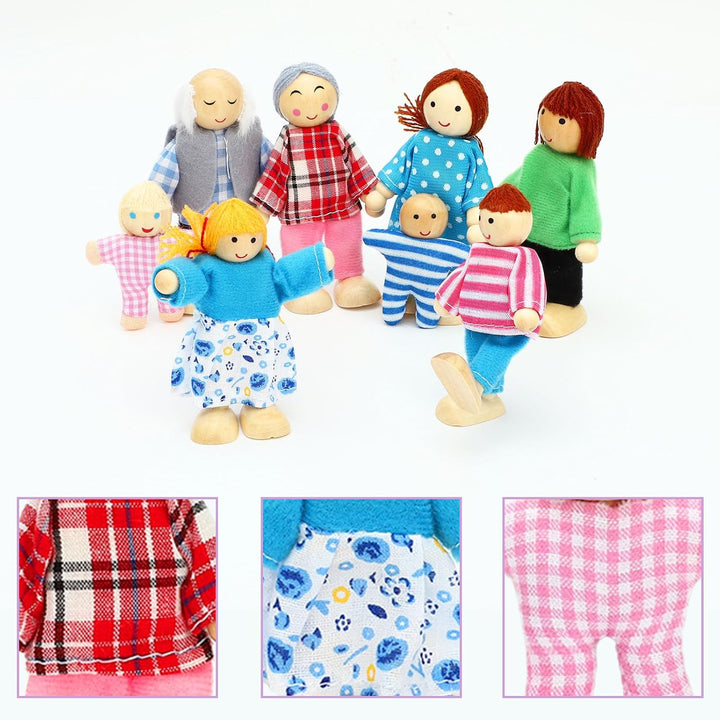 ONEST Juego de Familia para Casa de Muñecas de Madera de 15 Piezas,...