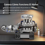 Mould King Supercar V8 - Juego de bloques de construcción de motor que funciona, kit de construcción de modelos de ingeniería MOC para adultos mayores de 14 años