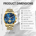 OLEVS Relojes para hombres Luxurious vestimenta acero inoxidable resistente al agua cronógrafo