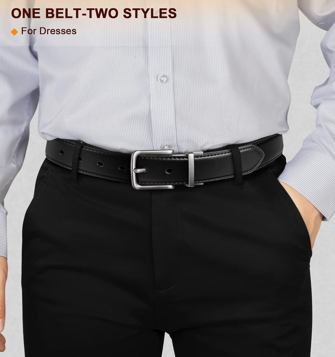 BULLIANT Cinturón para hombre, cinturón reversible ajustable para r...