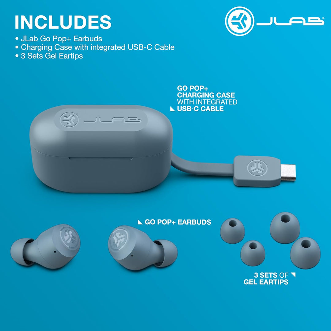 JLab Go Air Pop+ Auriculares inalámbricos verdaderos, auriculares i...
