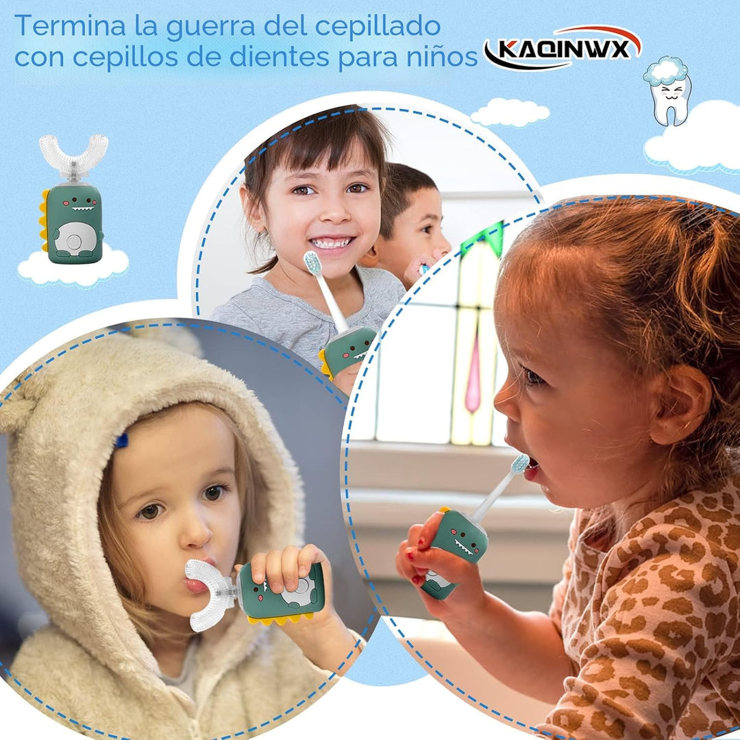 KAQINWX Cepillo de dientes eléctrico en forma de U para niños de 2...