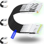 Rapink Cables de conexión Cat6/ Cat6a 7 pies (Paquete de 24) Cable Ethernet Cat6a delgado de 10G de apoyo, Cable de conexión Cat 6 sin enganches para panel de conexiones a switch, Cable Ethernet Cat6