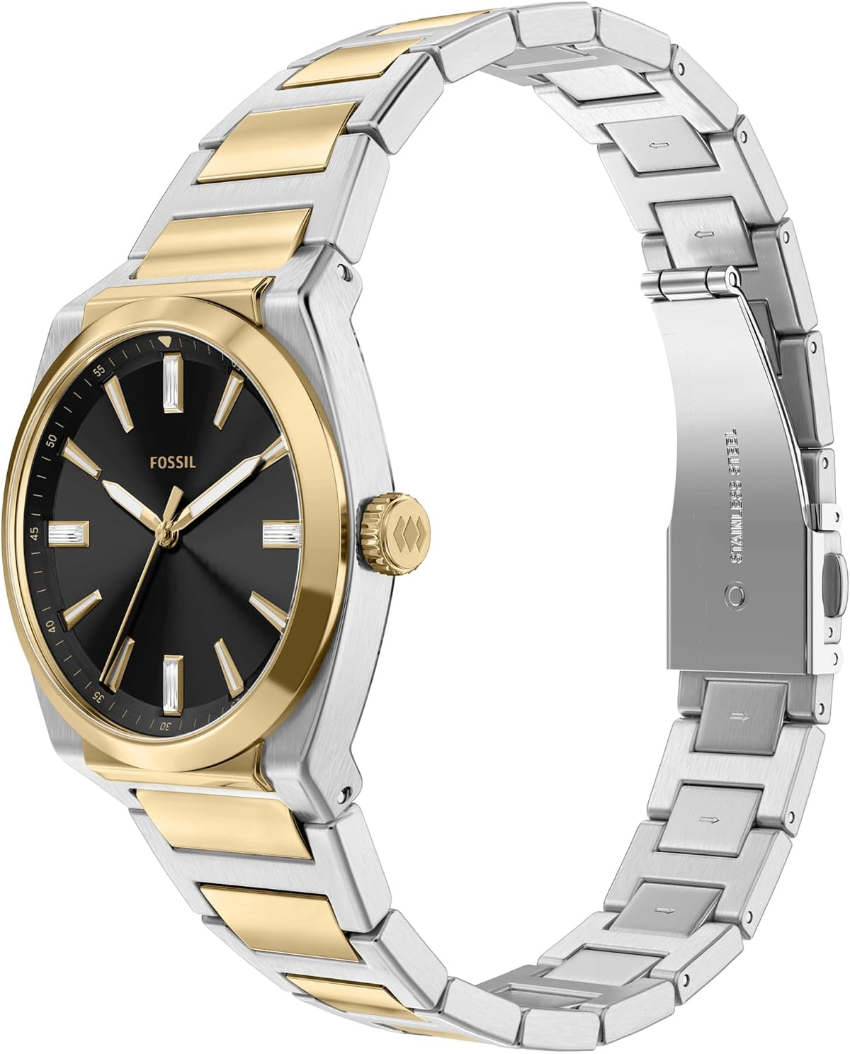 Fossil Reloj Everett de acero inoxidable con tres manecillas para mujer