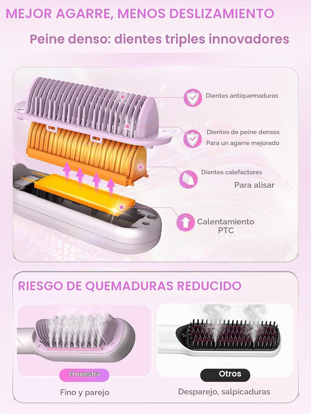 SHEGLAM Steam Straightener Brush, 3-in-1 Steam Hot Comb for Damaged...