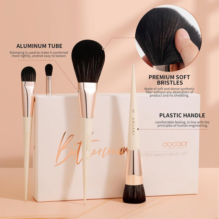docolor - Juego de 30 brochas de maquillaje profesionales Kabuki si...