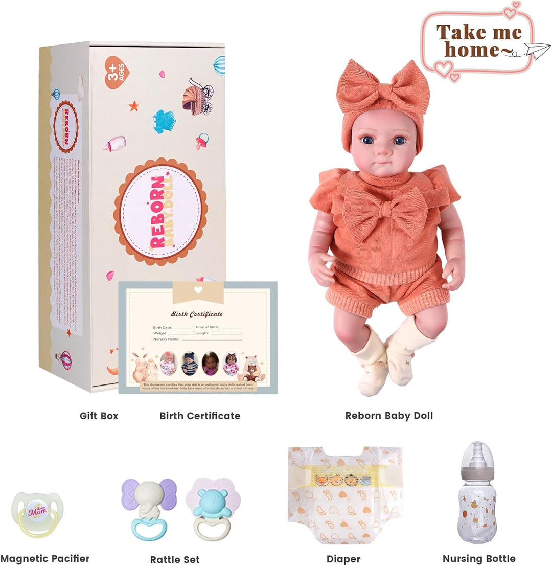 BABESIDE Reborn Baby Dolls Girl Swivel Eyes- 17 Inch Cute Soft Viny...