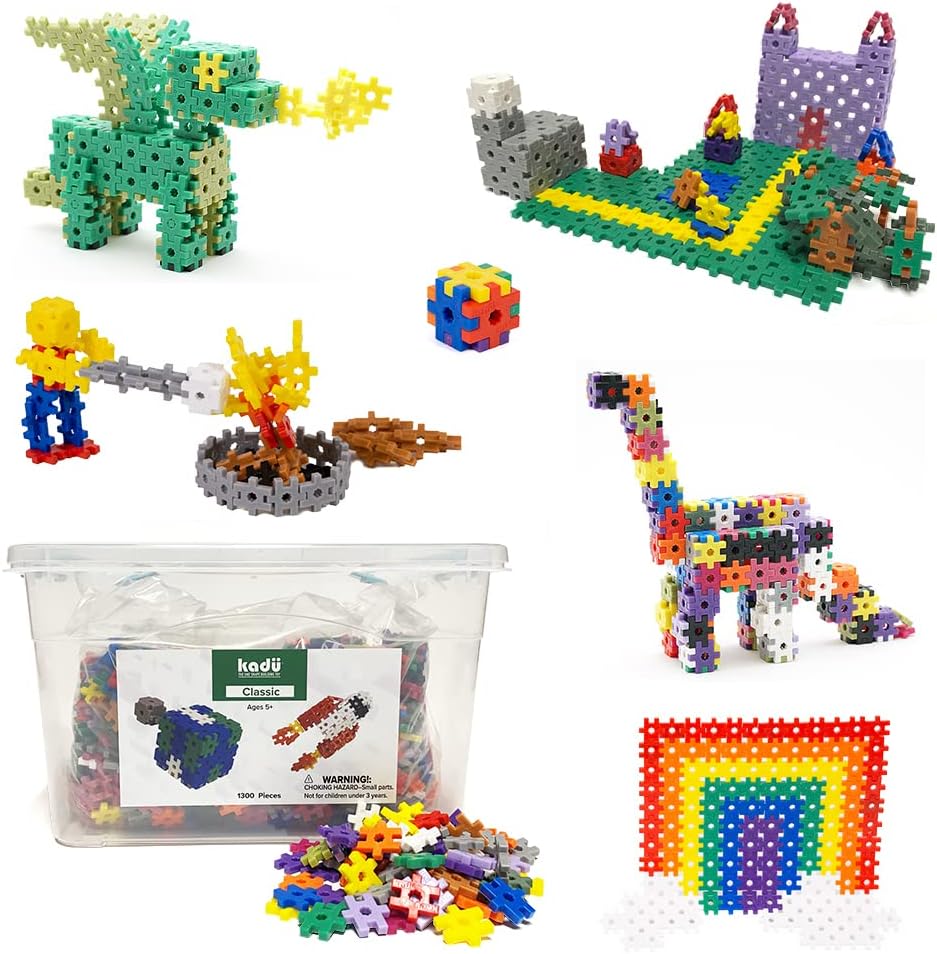 KADU Classic - Juego de 1300 piezas STEM/STEAM + juguete de construcción, para juego abierto + imaginativo