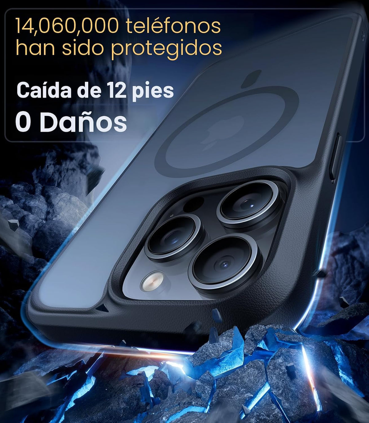 TORRAS Funda magnética a prueba de golpes para iPhone 15 Pro, protección de grado militar 4X, compatible con MagSafe, translúcida para iPhone 15 Pro, antiarañazos, 6.9 pulgadas, color negro