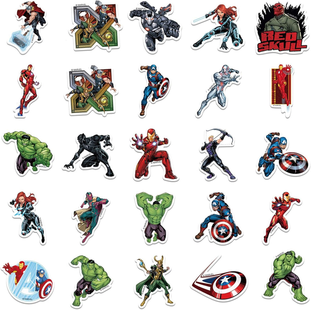 50 calcomanías de superhéroe de dibujos animados vinilo