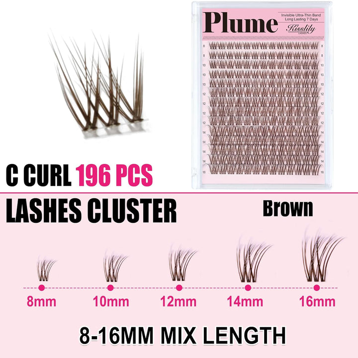 Extensiones de pestañas postizas naturales con banda invisible, kit...