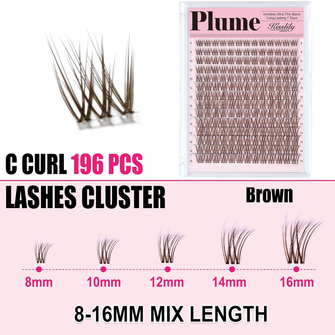 Extensiones de pestañas postizas naturales con banda invisible, kit...
