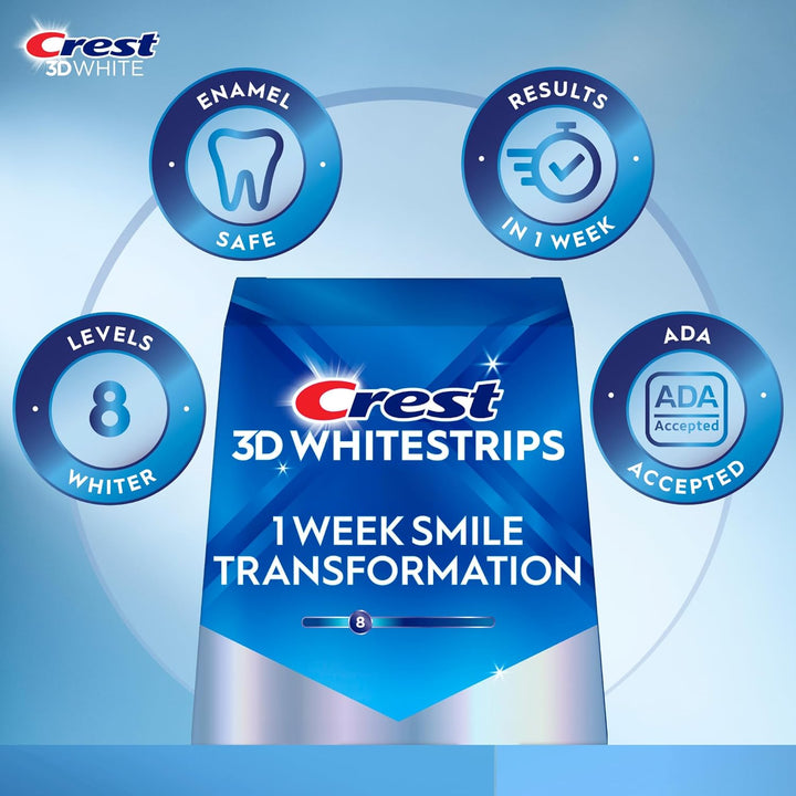 Crest 3D Whitestrips, Transformación de Sonrisa de 1 Semana, Tiras...