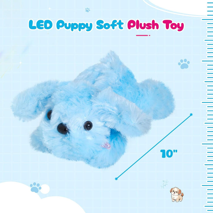 WEWILL Cachorro azul iluminado de 10 pulgadas con luz LED con luz n...