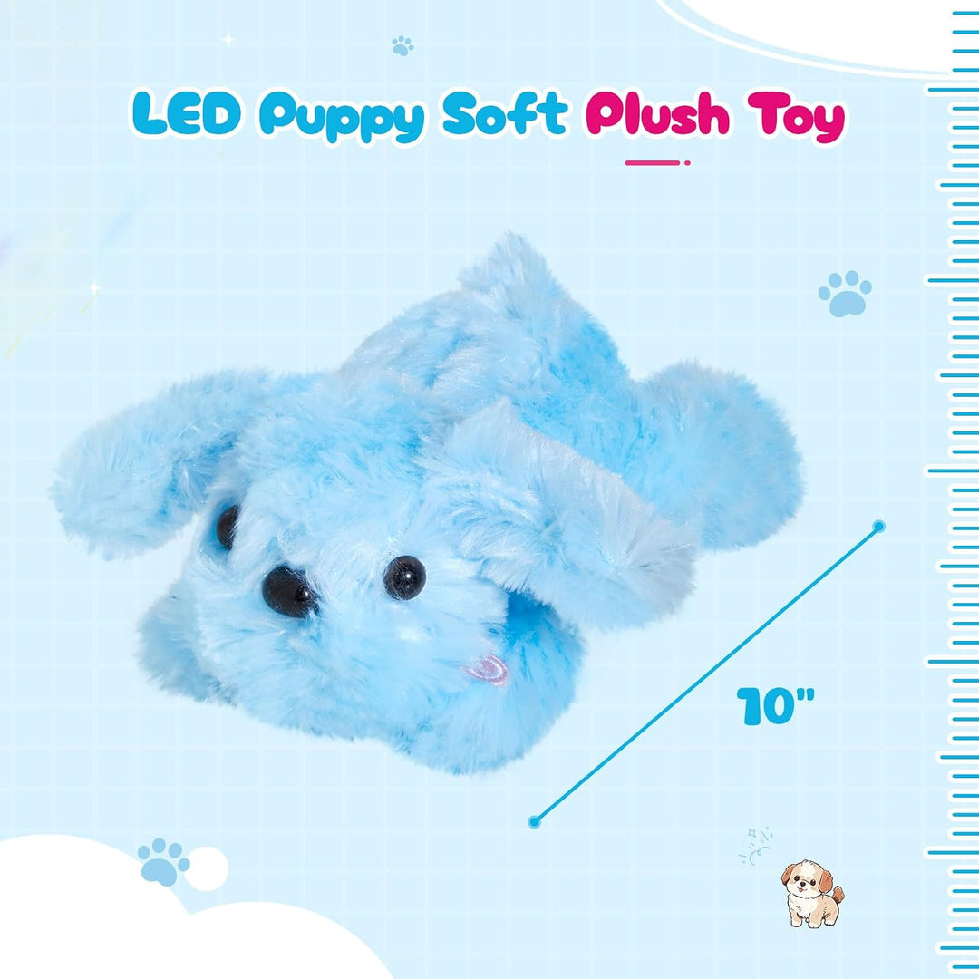 WEWILL Cachorro azul iluminado de 10 pulgadas con luz LED con luz n...