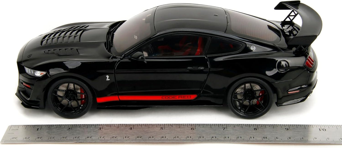 Jada Pink Slips 2022 Shelby GT500 Code Red - Modelo fundido a presión a escala 1:18 con puertas de apertura y dirección de trabajo, para coleccionistas y entusiastas mayores de 14 años, color negro
