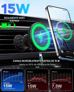Cargador de montaje para coche MagSafe 15W Soporte magnético rápido para
