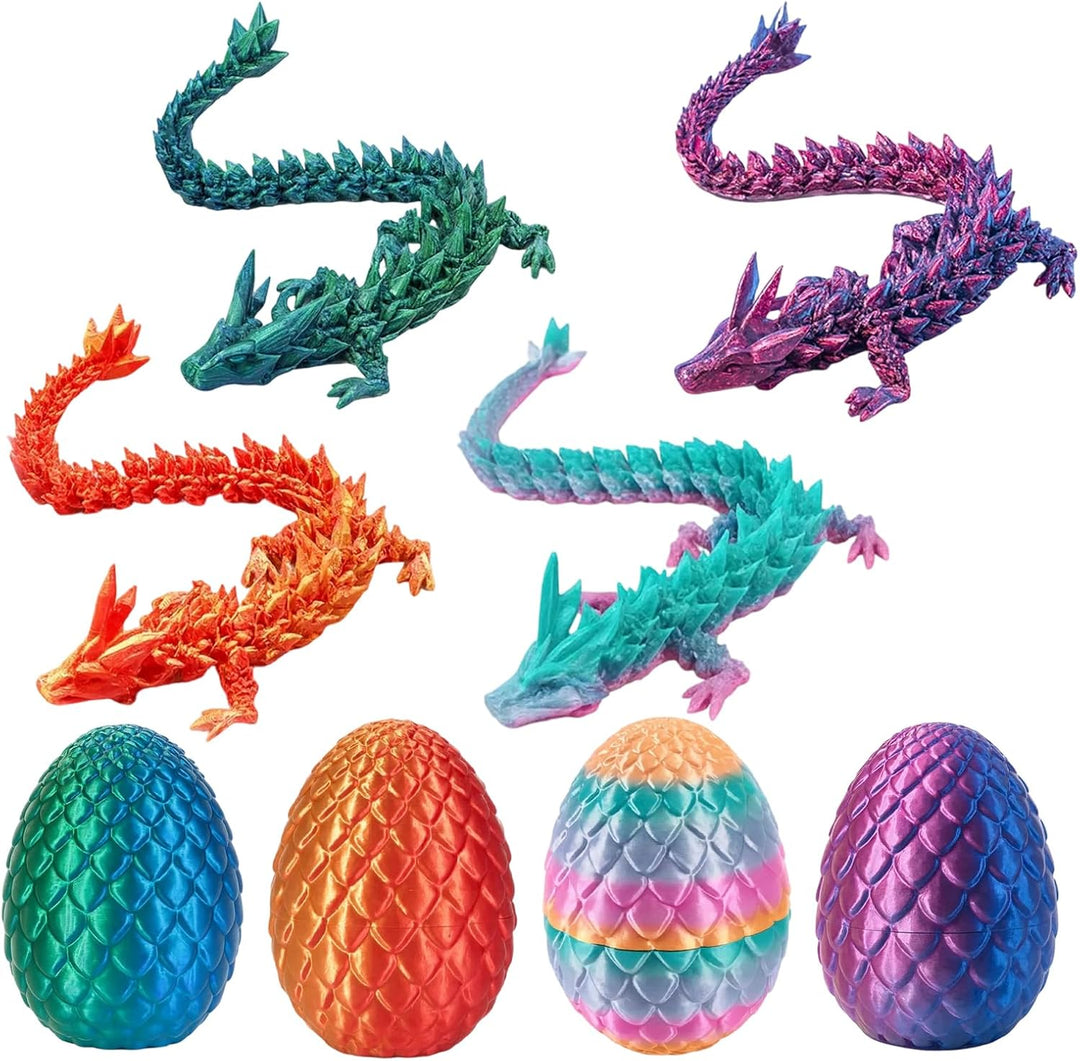 Juego de 4 piezas de dragón impreso en 3D decoración de