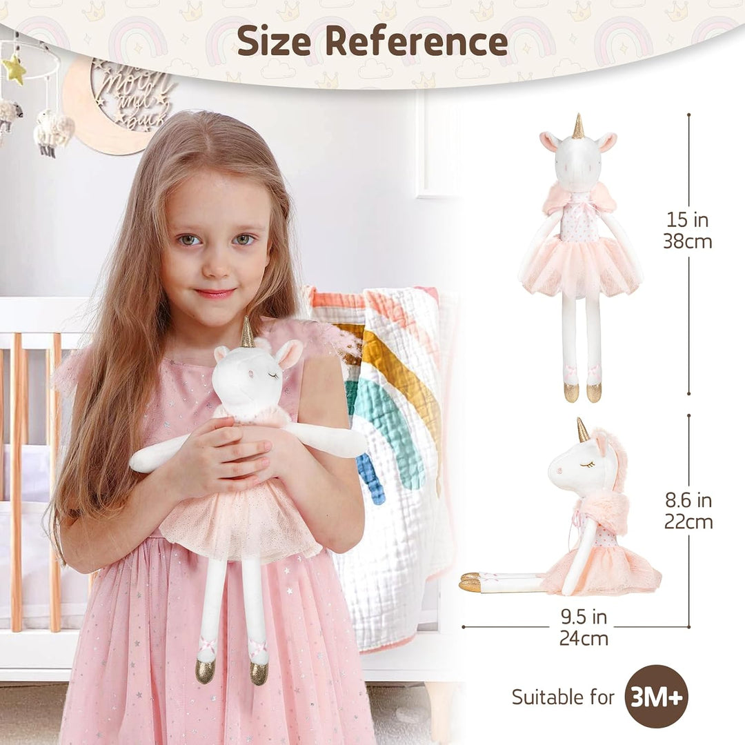 Mikee Fluffie Peluche de unicornio de 14", juguetes de unicorni...