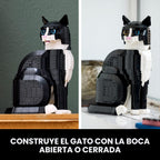 LEGO Ideas Tuxedo Cat - Juegos de construcción para adultos, mayores de 18 años, kit de manualidades para decoración del hogar, sala de estar o dormitorio, regalo para amantes de los animales - 21349