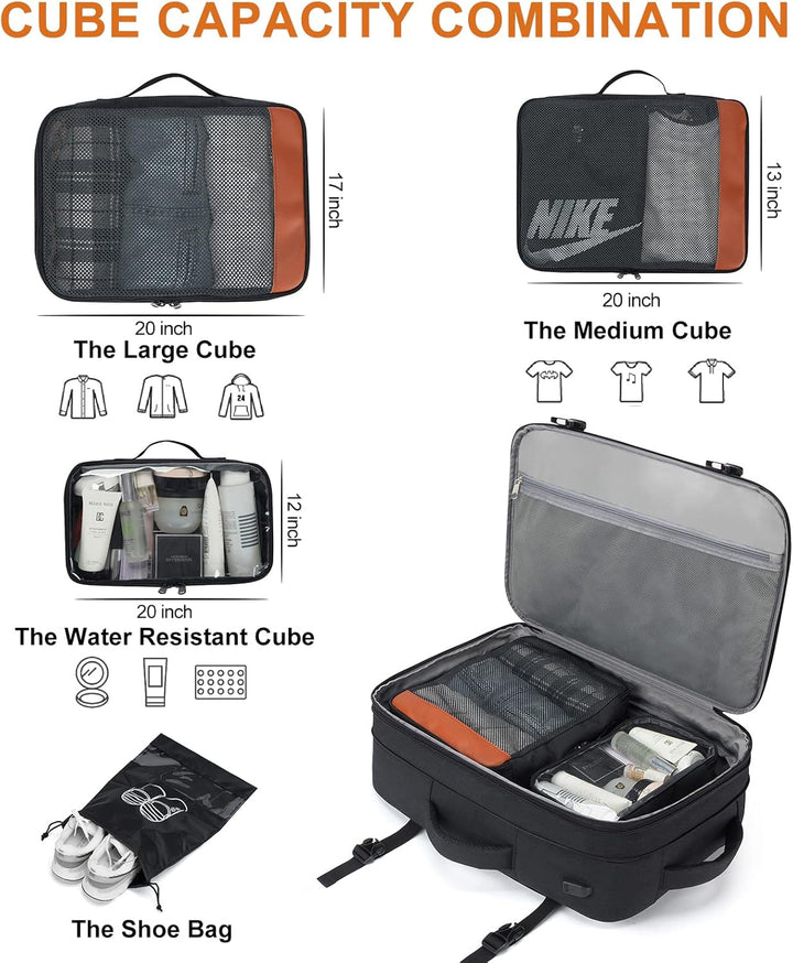 Lumesner Mochilas de viaje de mano, extra grandes de 40 litros apro...