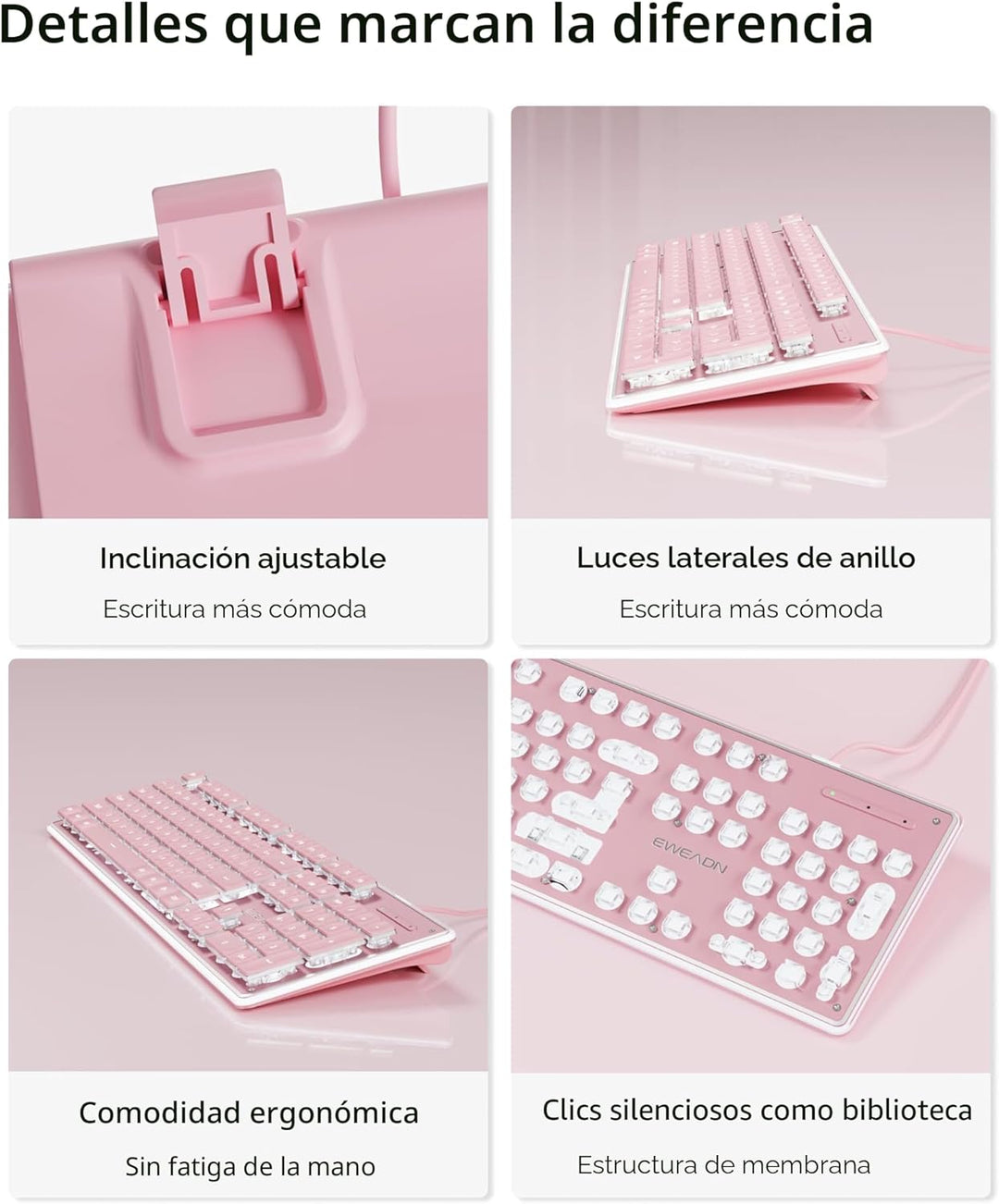 SEUNKWANG EWEADN GX710S Teclados Retroiluminados para Computadora,...
