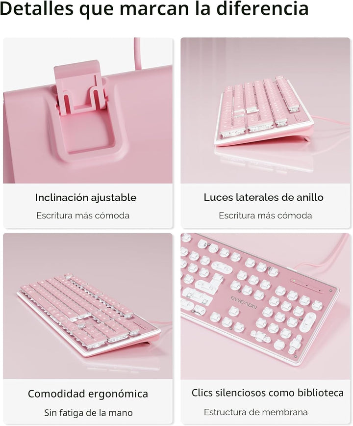SEUNKWANG EWEADN GX710S Teclados Retroiluminados para Computadora,...