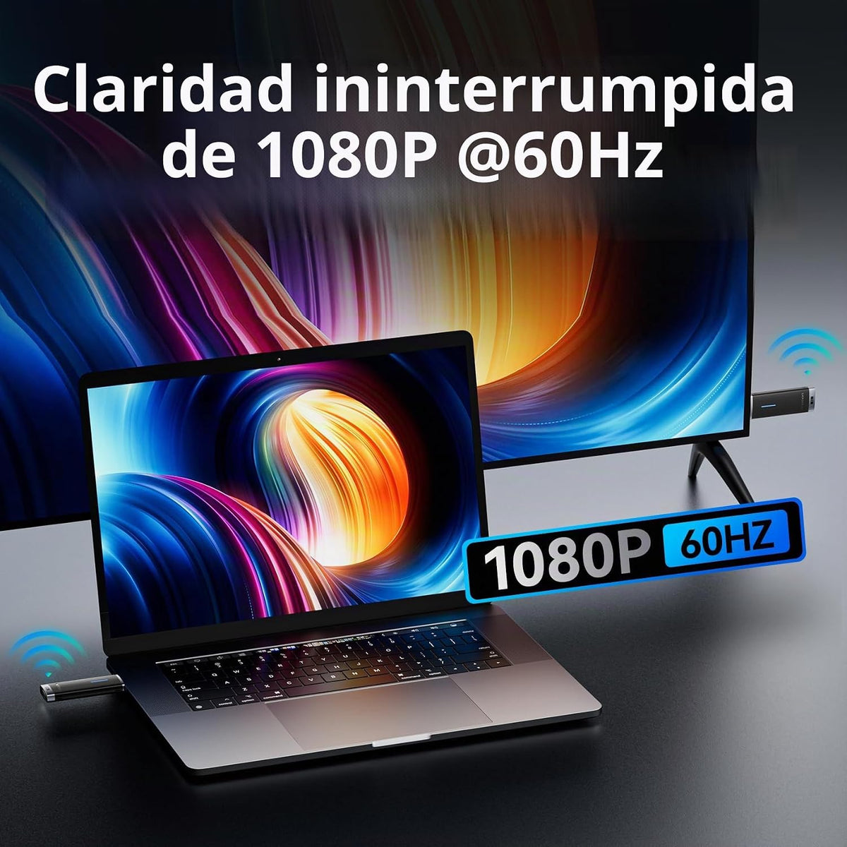 VENTION Transmisor y receptor inalámbrico HDMI Dongle 2.4/5GHz 4K Decording, 131FT /40M, adaptador Bluetooth, conexión de extensor inalámbrico con remitente con Miracast 1080P, negro
