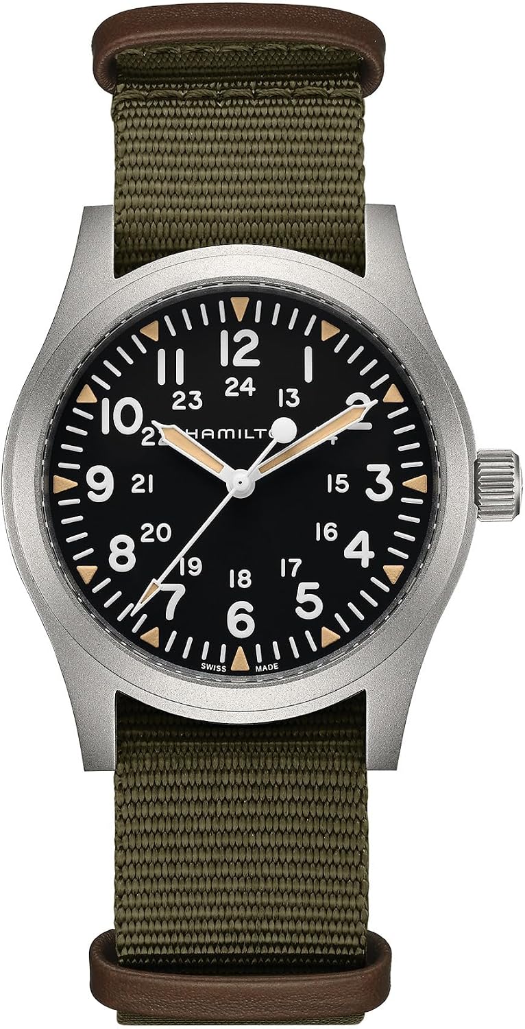 Hamilton Khaki Field Reloj mecánico para hombre, caja de acero inoxidable
