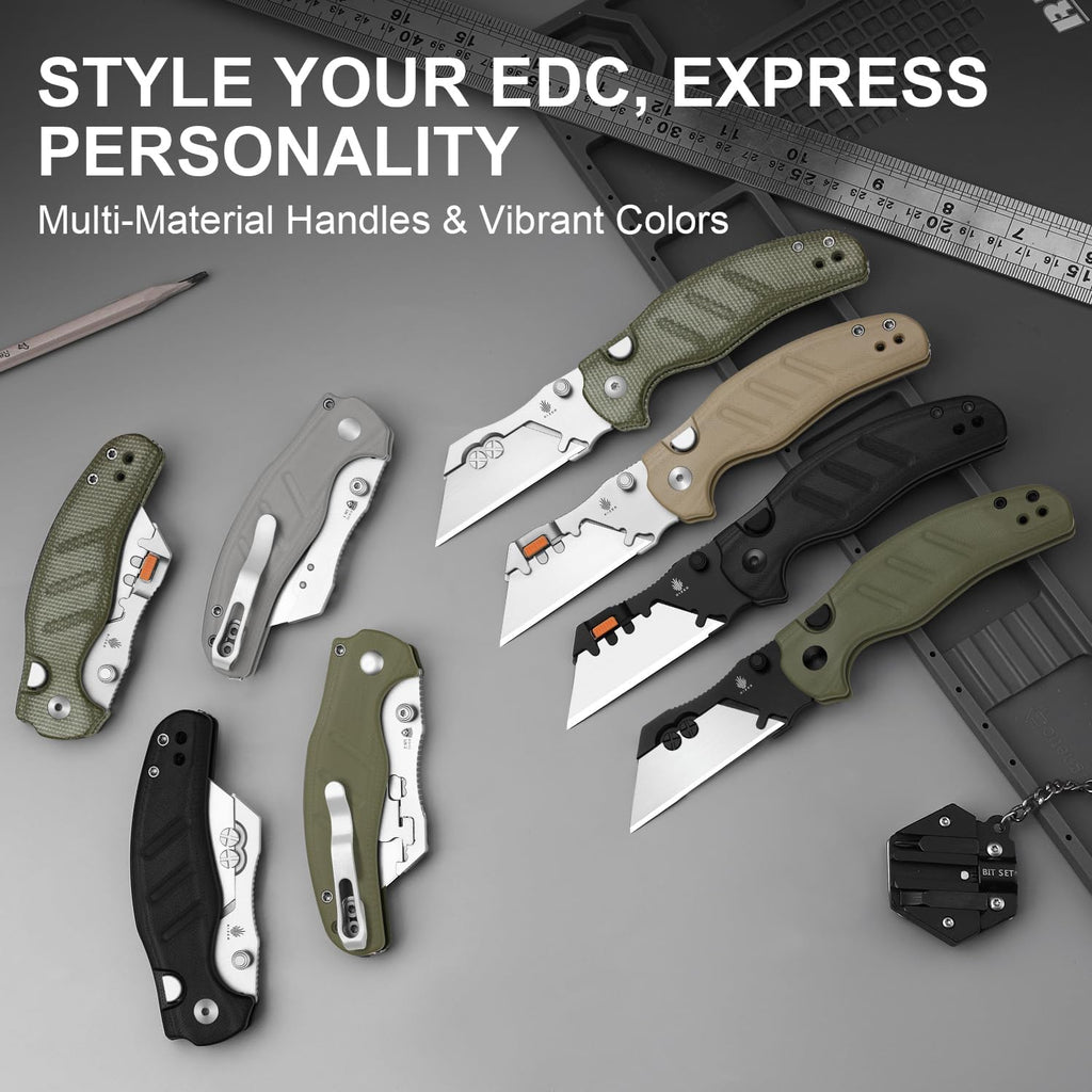 Kizer C01C Uti 2 (sin herramientas) Cuchillo utilitario, 5 cuchillas de