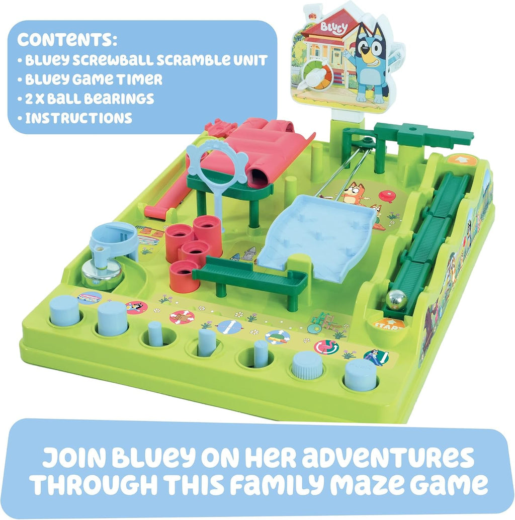 TOMY Bluey Screwball Scramble Juego de laberinto de mármol