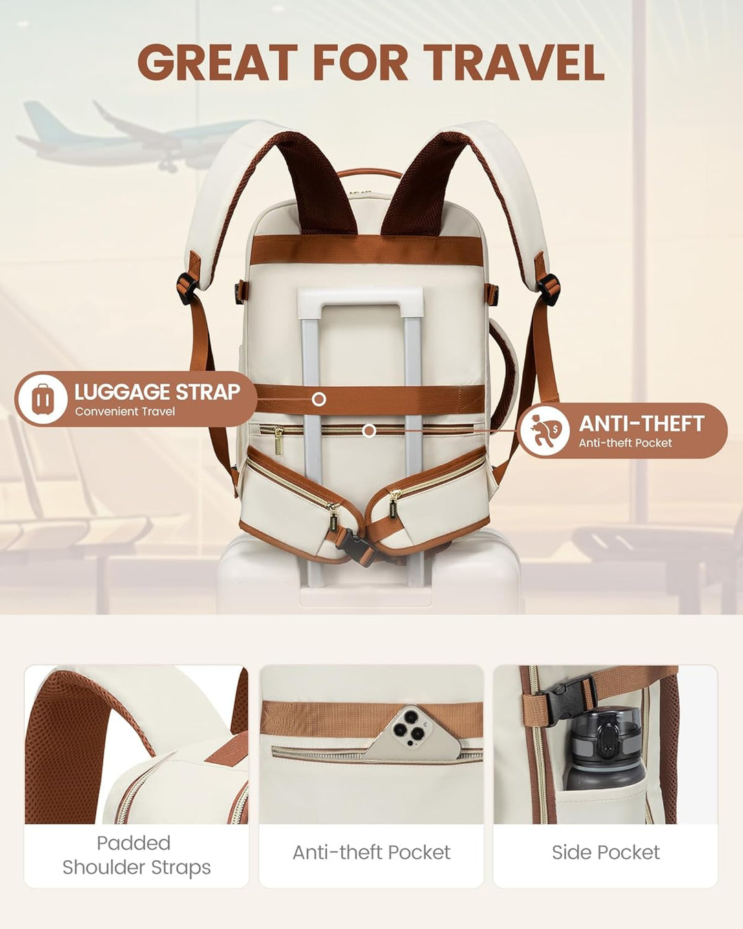 Mochila de viaje Lovevook, mochila de mano, mochila de artículos pe...