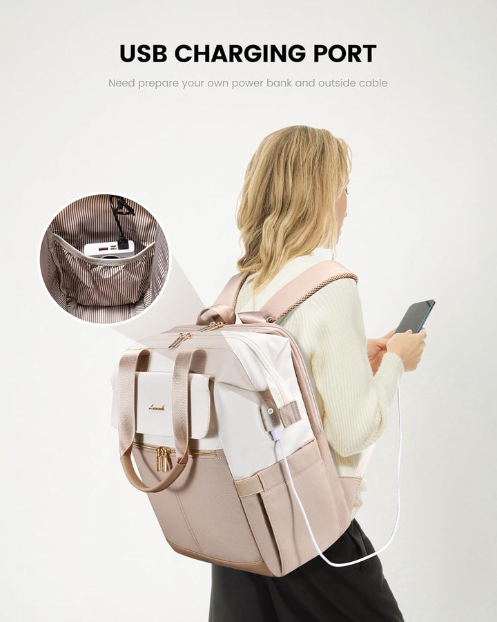 LOVEVOOK Mochila para laptop para mujer, mochila de trabajo convert...
