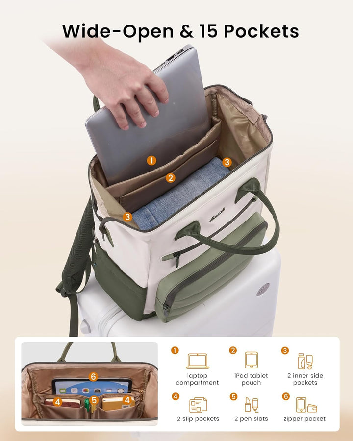 LOVEVOOK - Mochila de computadora portátil para mujer, mochila de t...