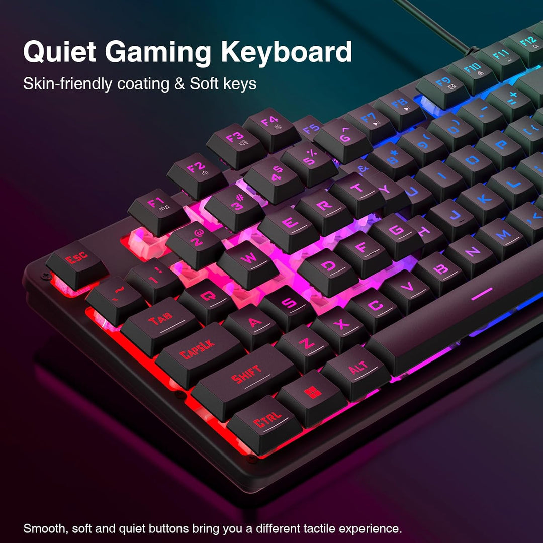 Redragon S107 Combo de teclado y mouse para videojuegos, teclado RG...