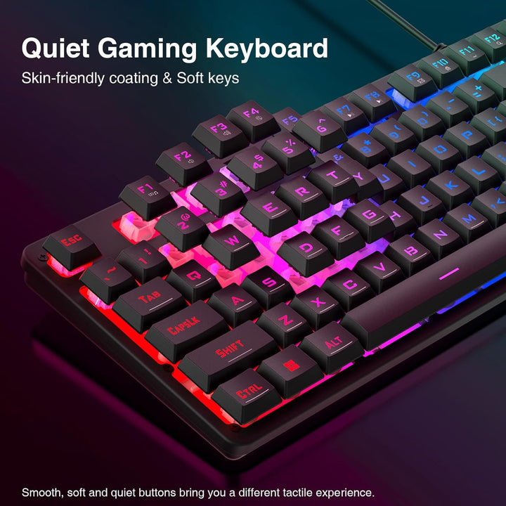Redragon S107 Combo de teclado y mouse para videojuegos, teclado RG...