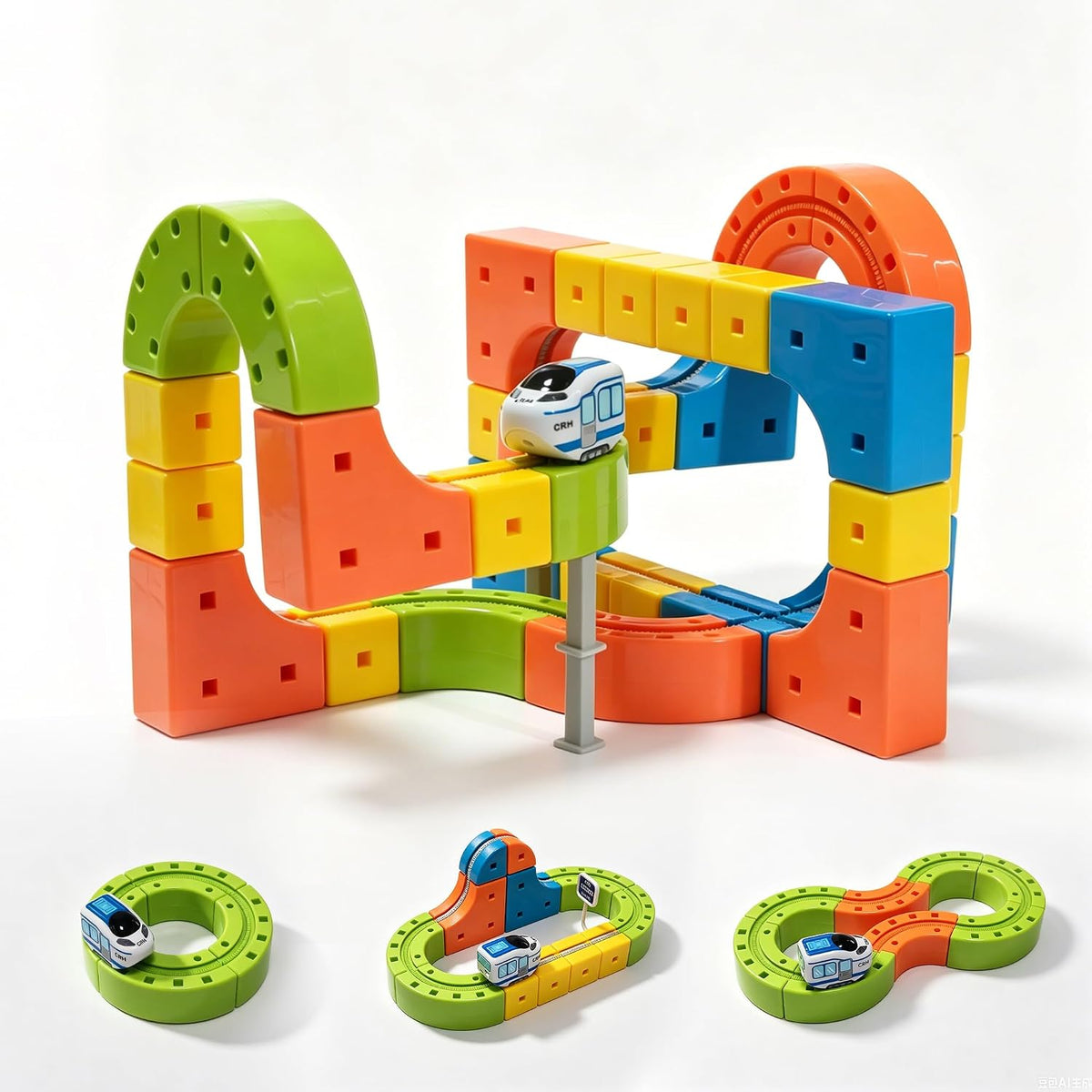 Juego de 81 piezas de tren eléctrico para niños de 3, 4, 5, 6 a 10