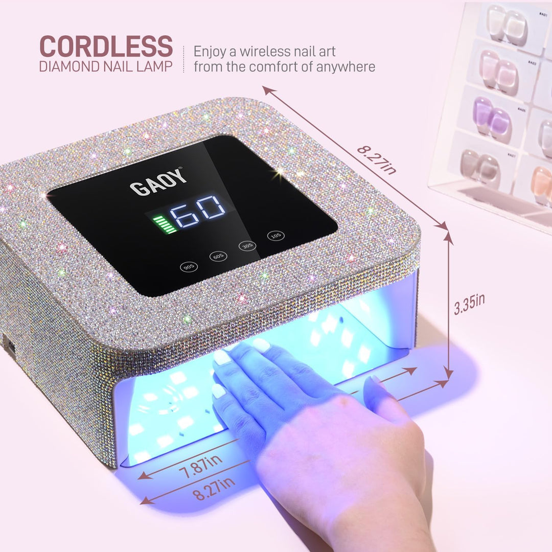 GAOY Lámpara de uñas LED UV inalámbrica para uñas de gel, luz UV re...