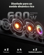 Ehaho Barra de sonido UTV de 8 altavoces de 34 pulgadas con Bluetooth, RGB