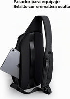 ALPAKA Metro - Bolsa cruzada y con cremallera – 7.5 L para hombre, mochila bandolera – Se adapta a tablet de 11 pulgadas con cremallera YKK – Bloqueo RFID pequeño dinero y cartera con cremallera para