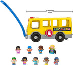 Mattel Fisher-Price Little People - Juego de autobús escolar grande y héroes comunitarios